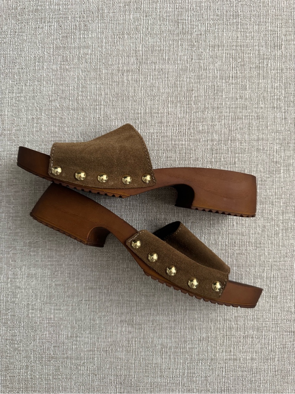 ASOS studded suede clog sandals | Size 8